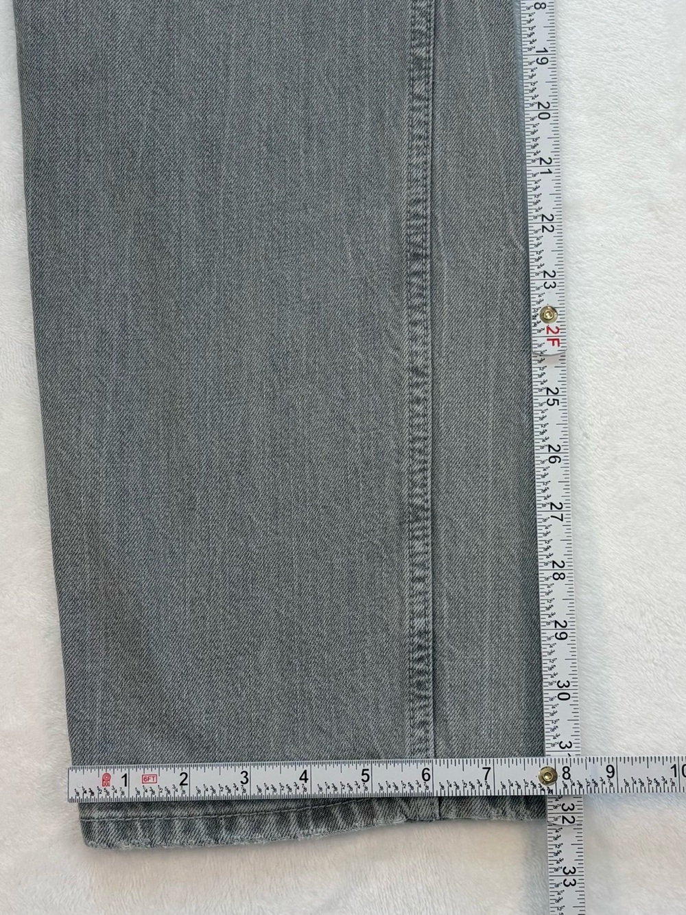 ZARA High Rise Straight Leg Gray Wash Button Fly Jeans Size 4 100% Cotton Denim - Picture 7 of 7